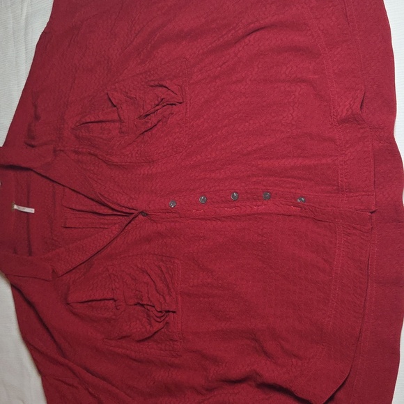 FREE PEOPLE Oversized Women's Red Button-Up Blouse,sz S But Fits a M/L. - Picture 3 of 6